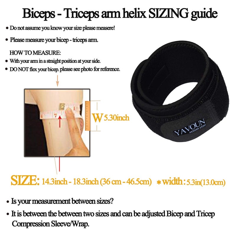 YAVOUN Bicep ï¼† Tricep Compression Sleeve/Wrap - Tricep Tendonitis, Bicep Tendonitis - Pain Relief for Bicep and Triceps Muscle Strains, Fit Arm Support Circumference 14.3-18.3inch - Image 2